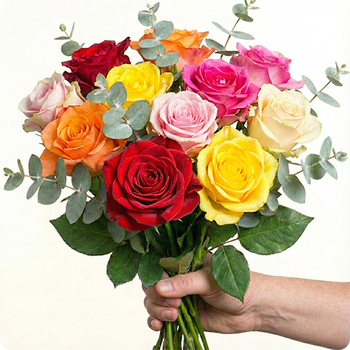 Ramo de rosas multicolor