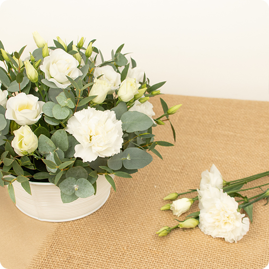 Composición Nácar — flores blancas 3